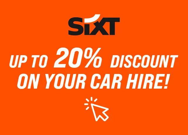 UP TO  20%  DISCOUNTON YOUR CAR HIRE!
