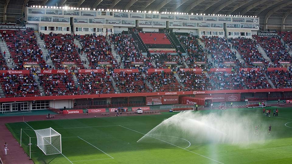 a football stadium filled with people
