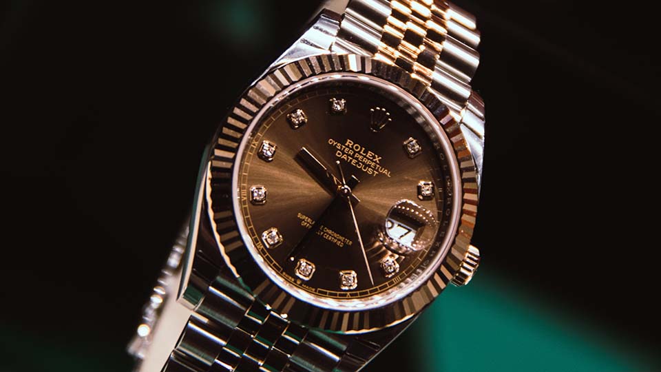 a close up of a watch